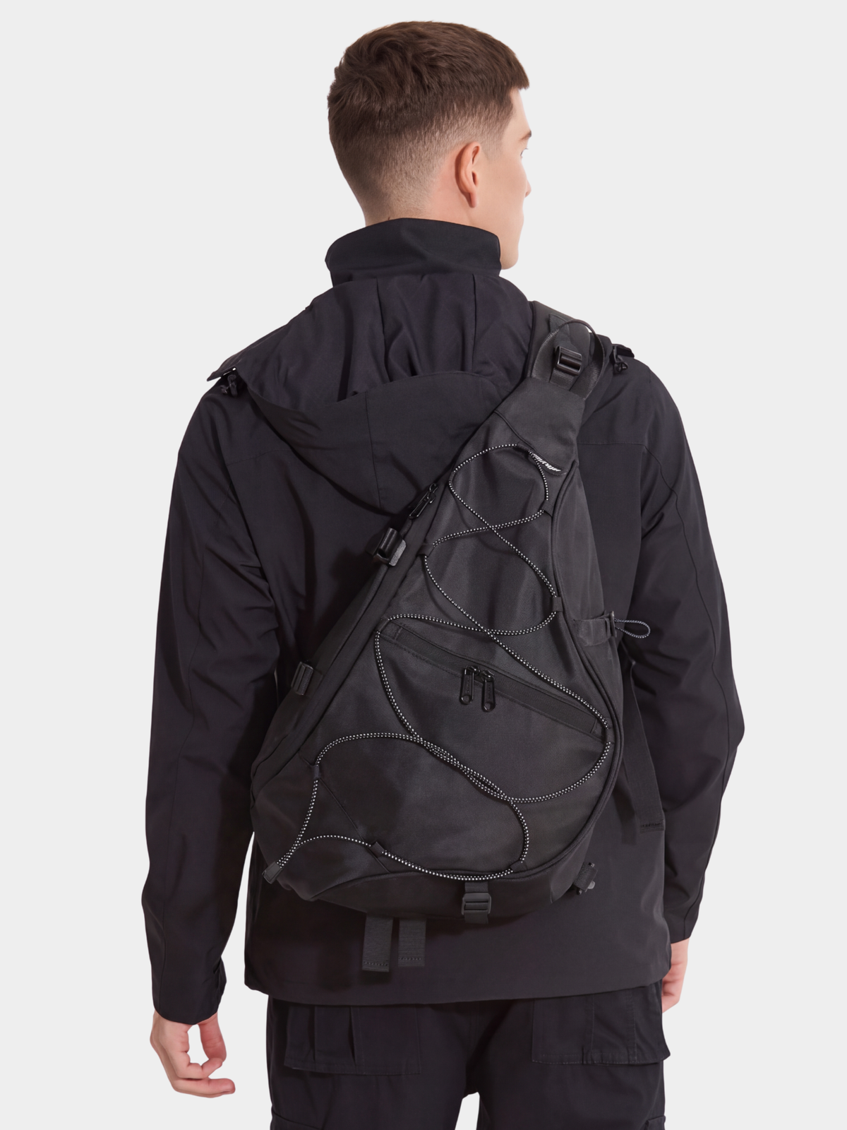 Multi-Compartment Water-Repellent Crossbody Bag