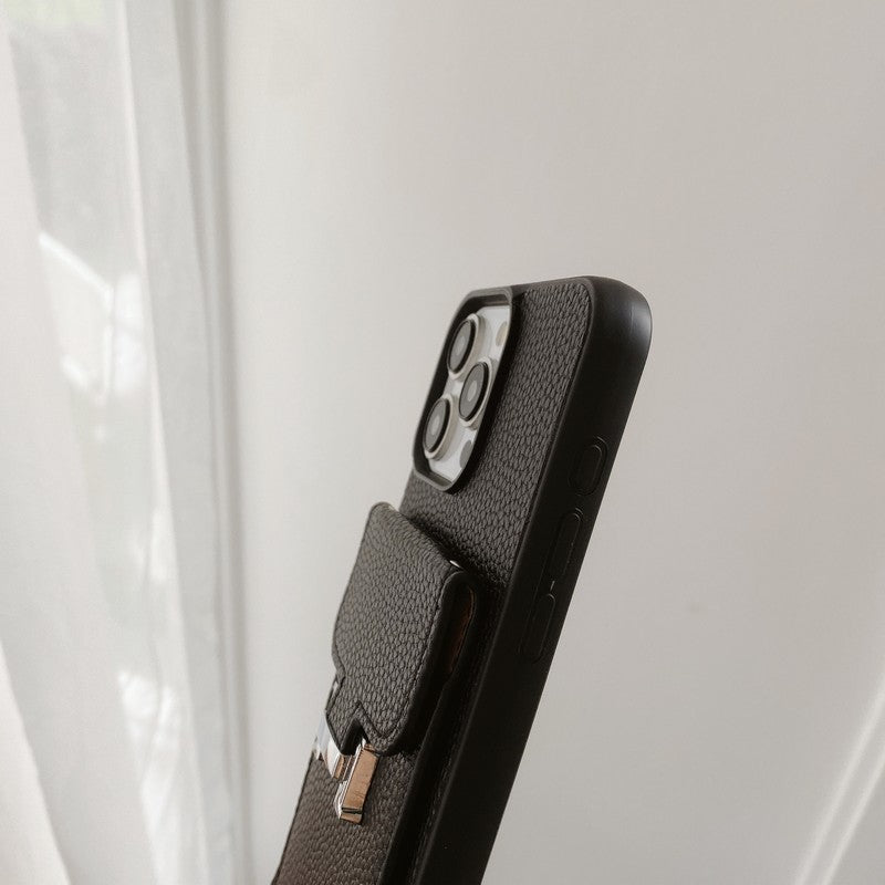 H 카드백 가죽 크로스바디 아이폰 케이스