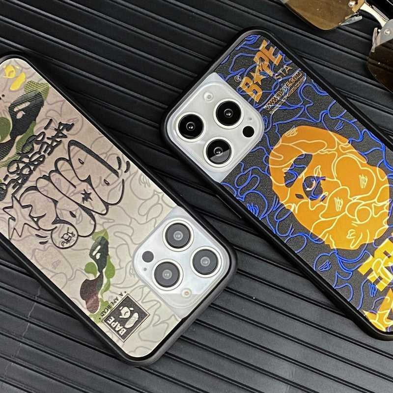 Custodia per iPhone con cover nera scimmia