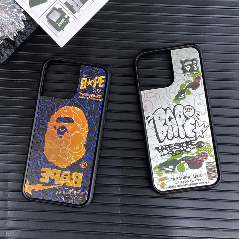 Custodia per iPhone con cover nera scimmia