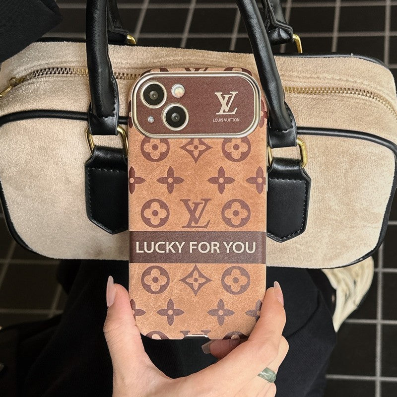 Lou Brown & Custodia classica in pelle nera per iPhone