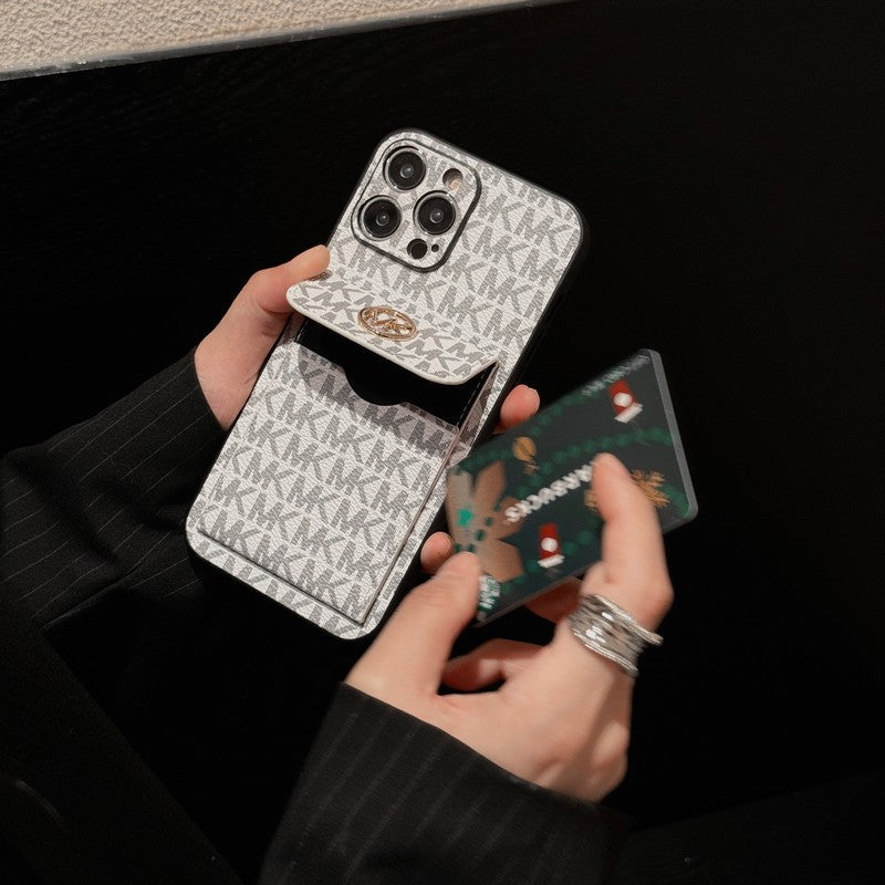 MK カードバッグ ゴールド iPhone ケース
