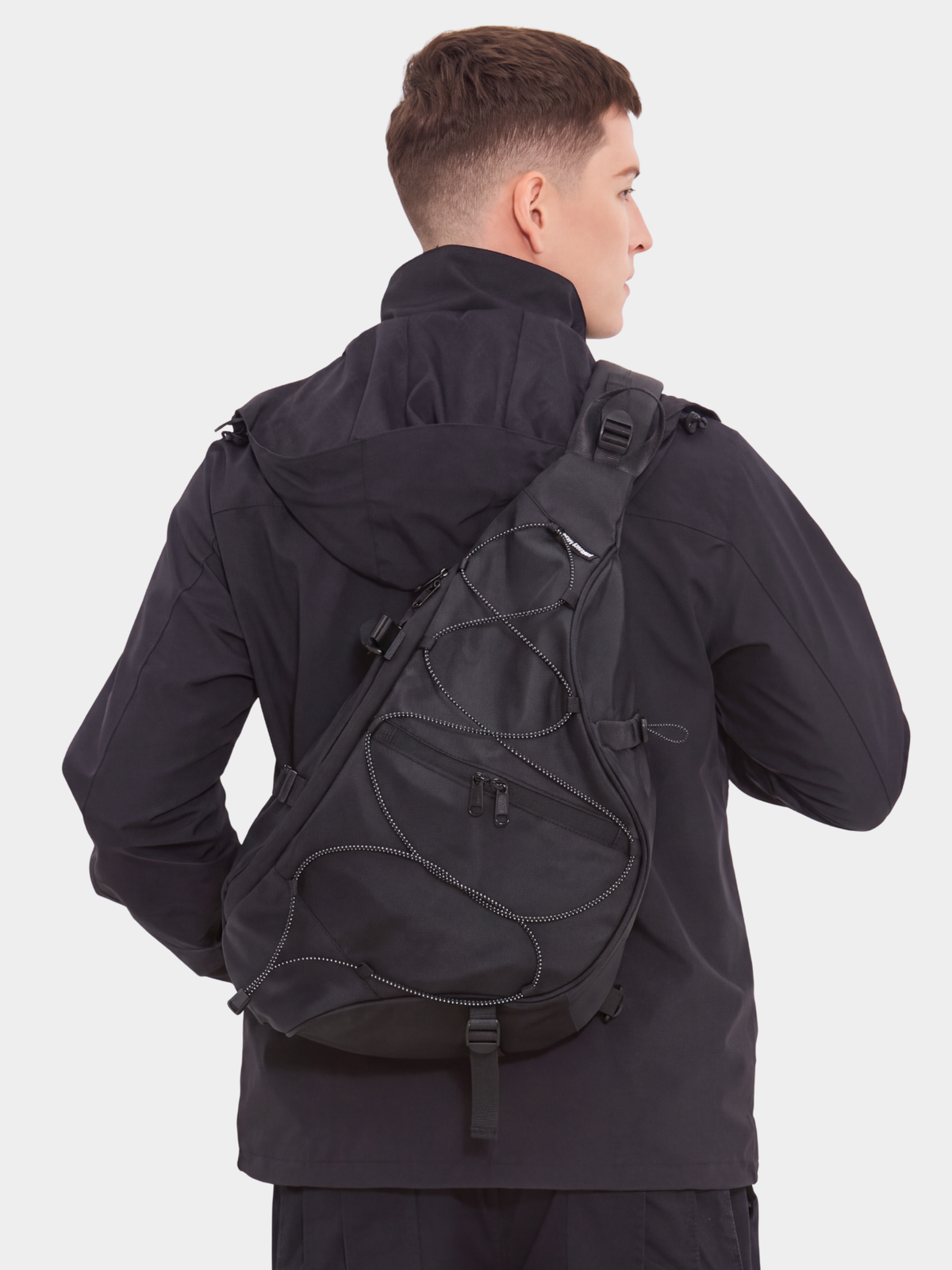 Multi-Compartment Water-Repellent Crossbody Bag