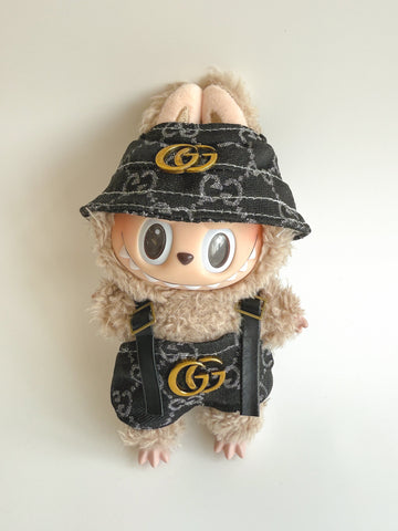 ラブブ ブラック モノグラム バケットハット & オーバーオールセット - GGインスパイア