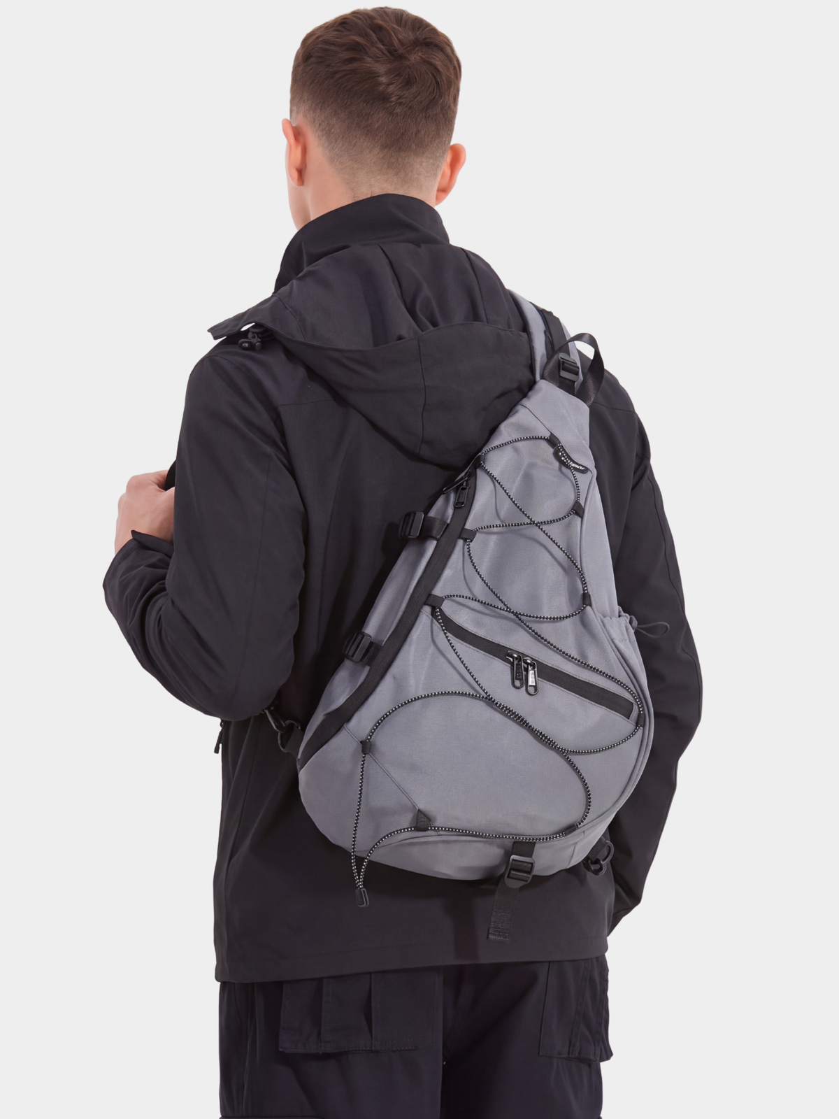 Multi-Compartment Water-Repellent Crossbody Bag