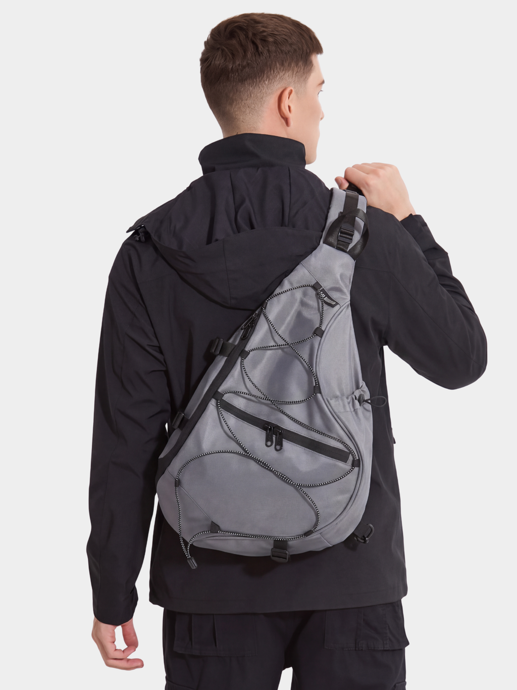 Multi-Compartment Water-Repellent Crossbody Bag