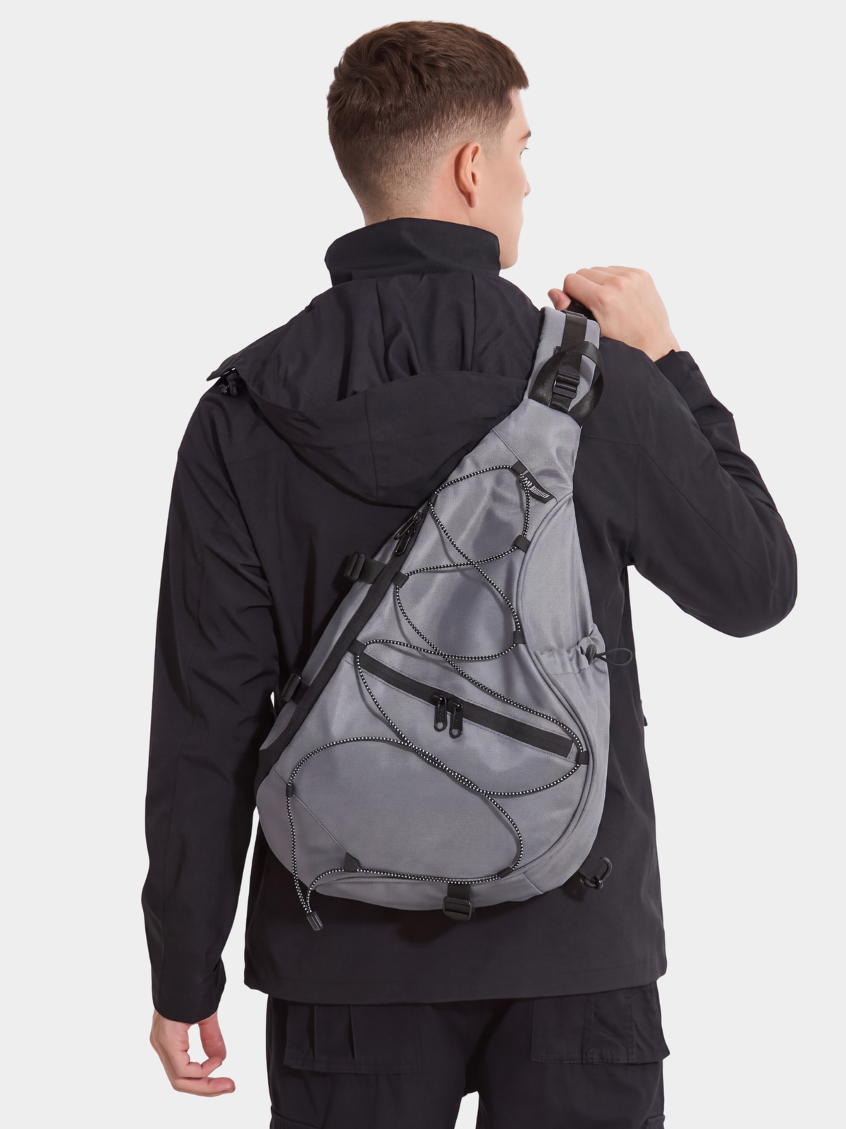 Multi-Compartment Water-Repellent Crossbody Bag