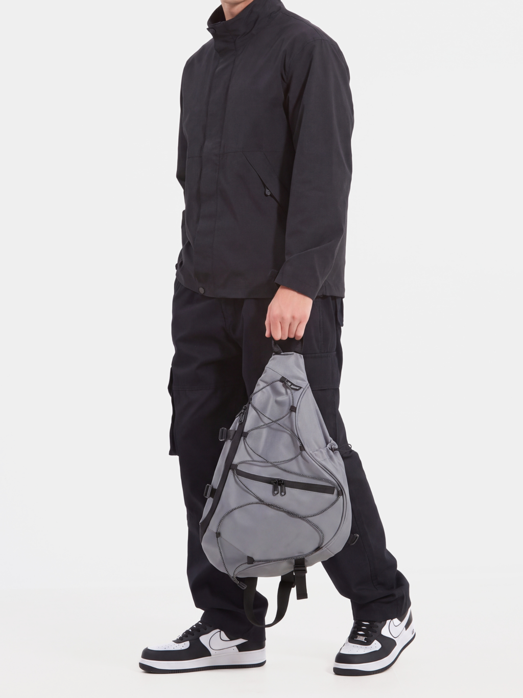Multi-Compartment Water-Repellent Crossbody Bag
