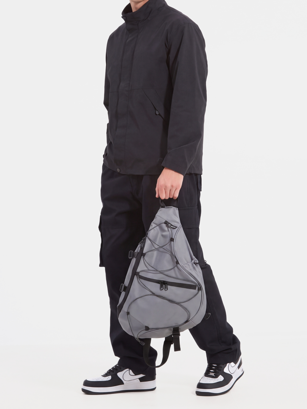 Multi-Compartment Water-Repellent Crossbody Bag
