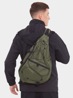 Multi-Compartment Water-Repellent Crossbody Bag