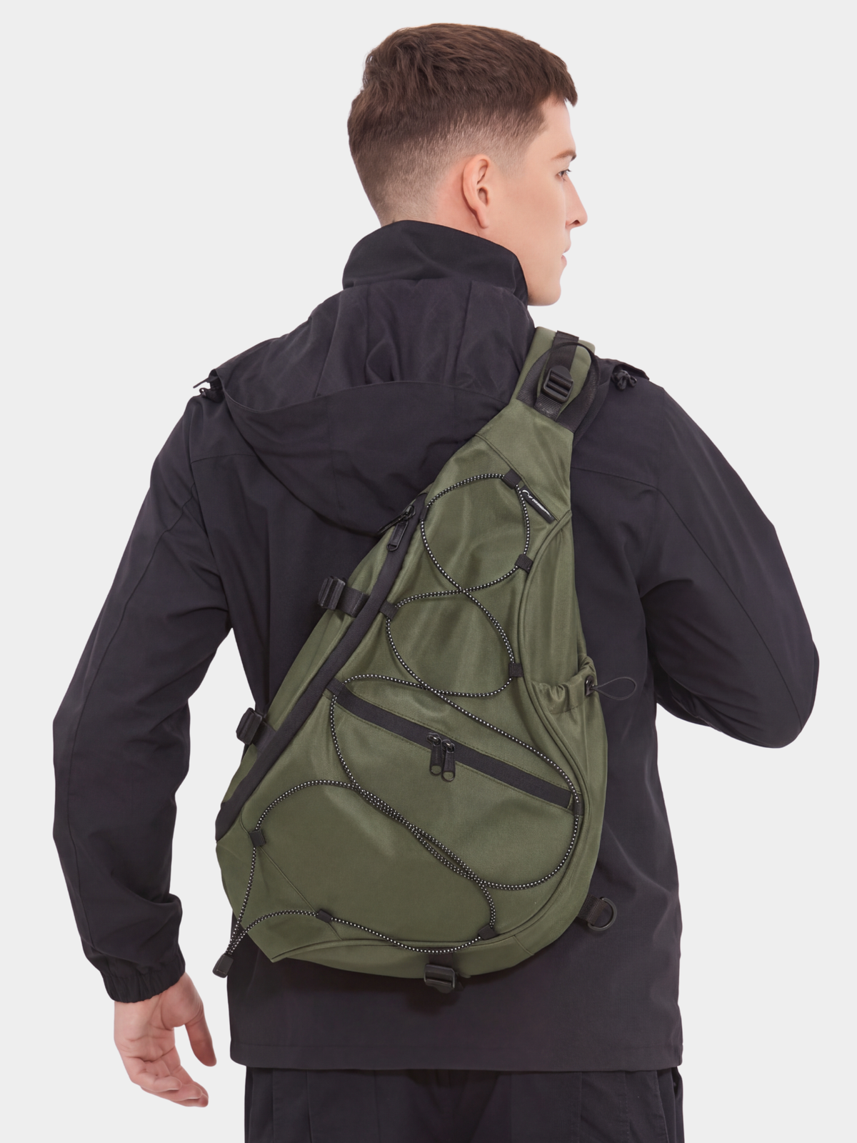 Multi-Compartment Water-Repellent Crossbody Bag