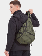 Multi-Compartment Water-Repellent Crossbody Bag