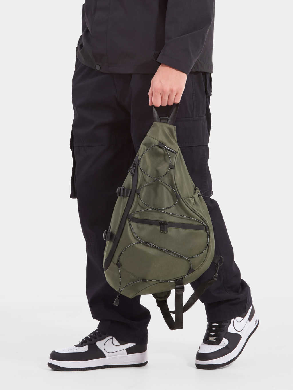 Multi-Compartment Water-Repellent Crossbody Bag