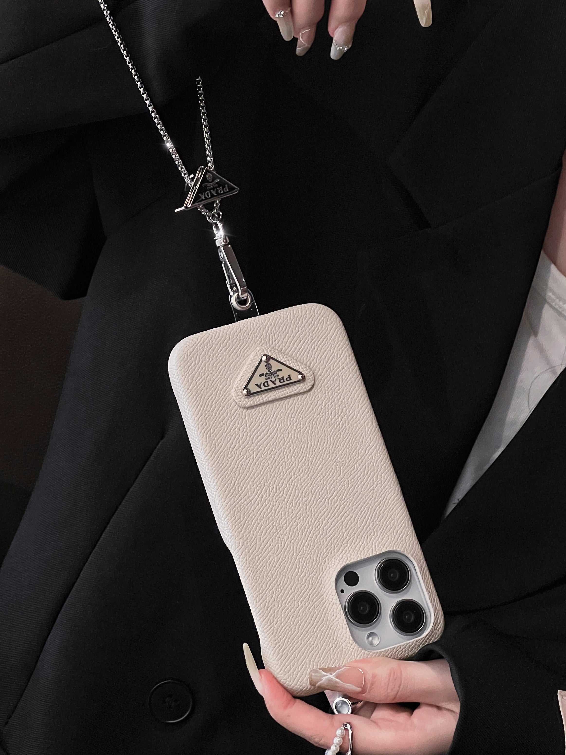 Pra 가죽 크로스바디 아이폰 케이스