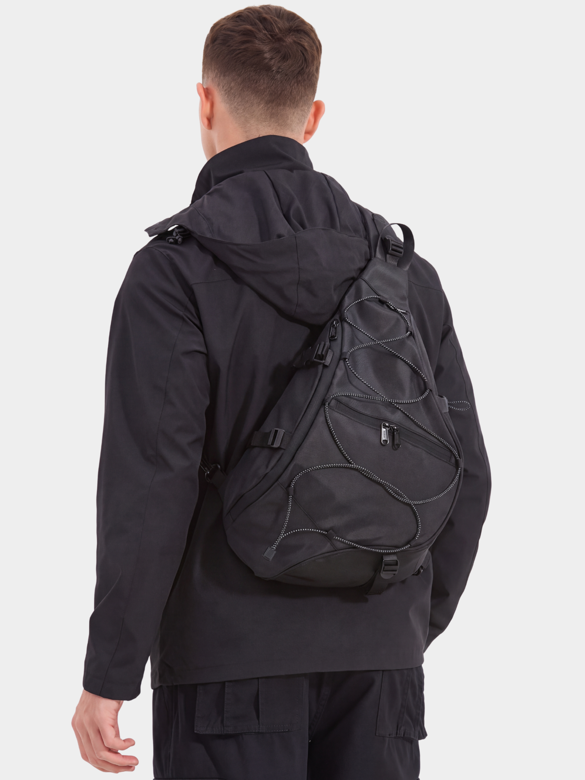 Multi-Compartment Water-Repellent Crossbody Bag
