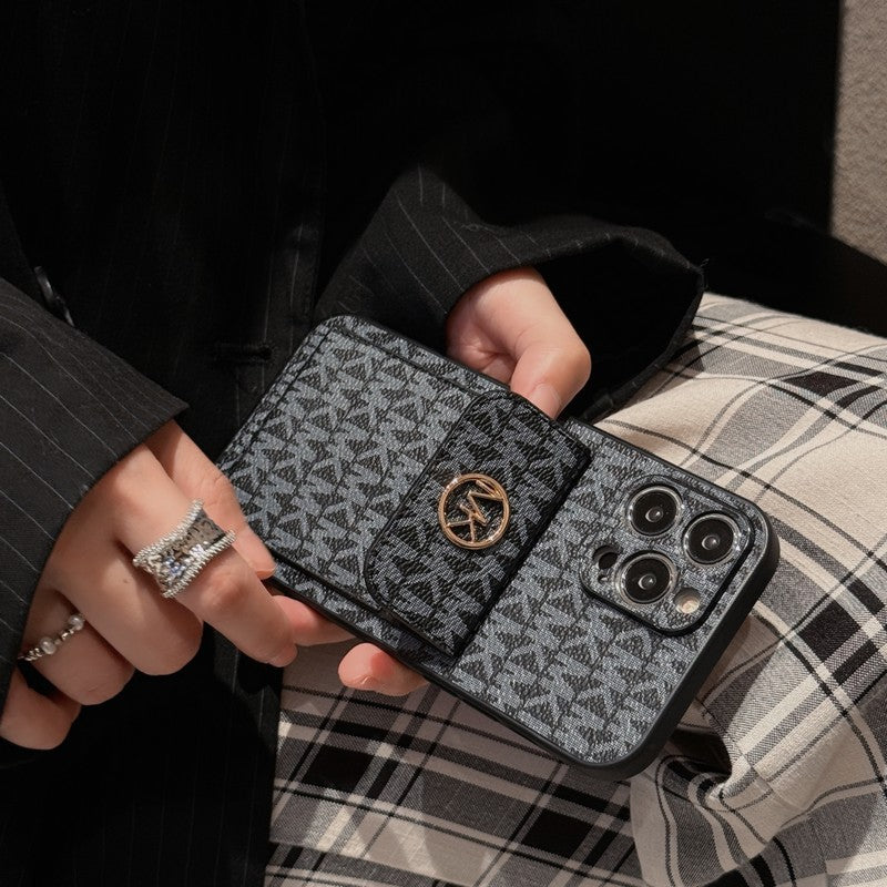 MK カードバッグ ゴールド iPhone ケース