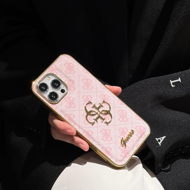 Gue Gold Logo Læder iPhone etui