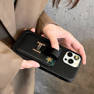 H 카드 홀더 가죽 아이폰 케이스