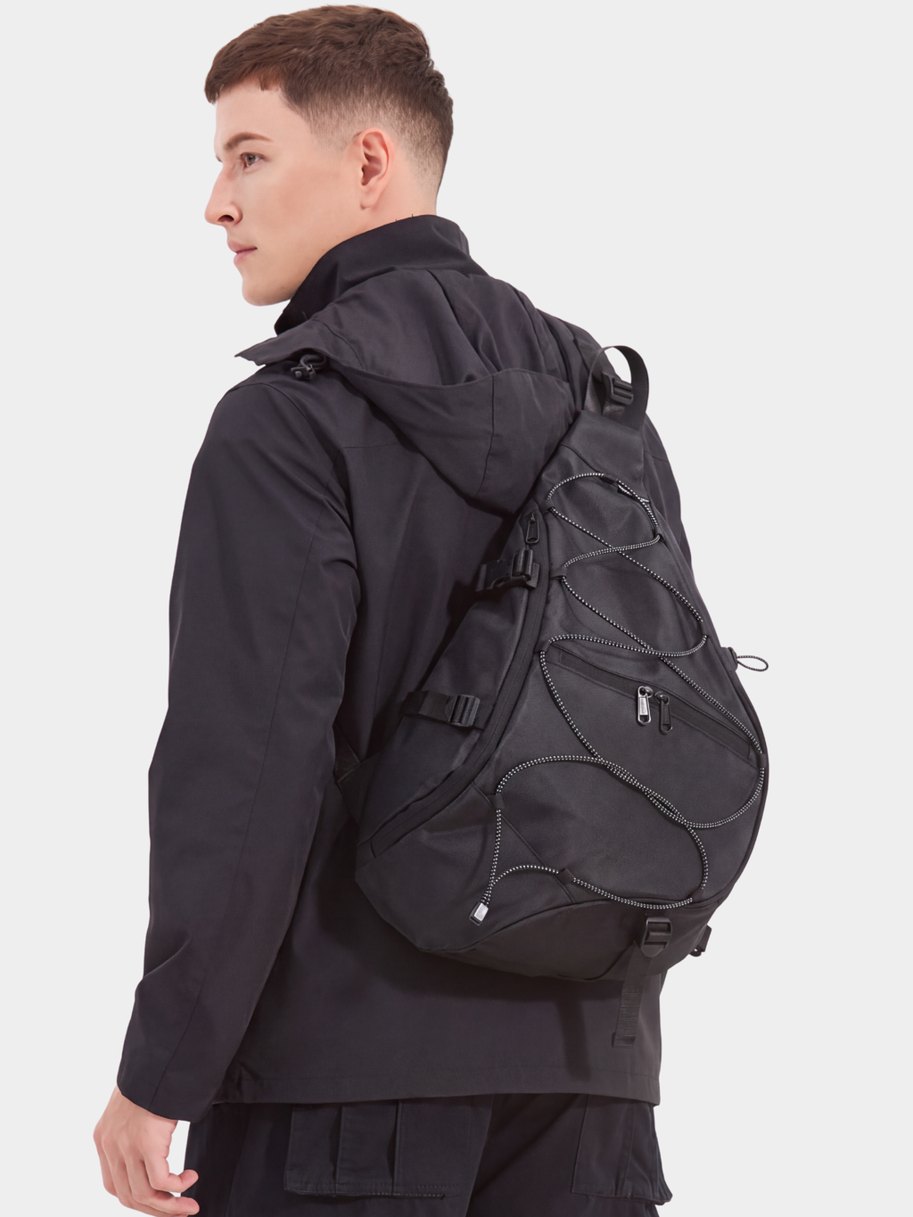 Multi-Compartment Water-Repellent Crossbody Bag