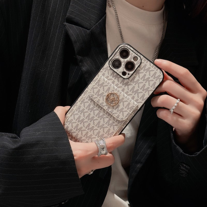 MK カードバッグ ゴールド iPhone ケース