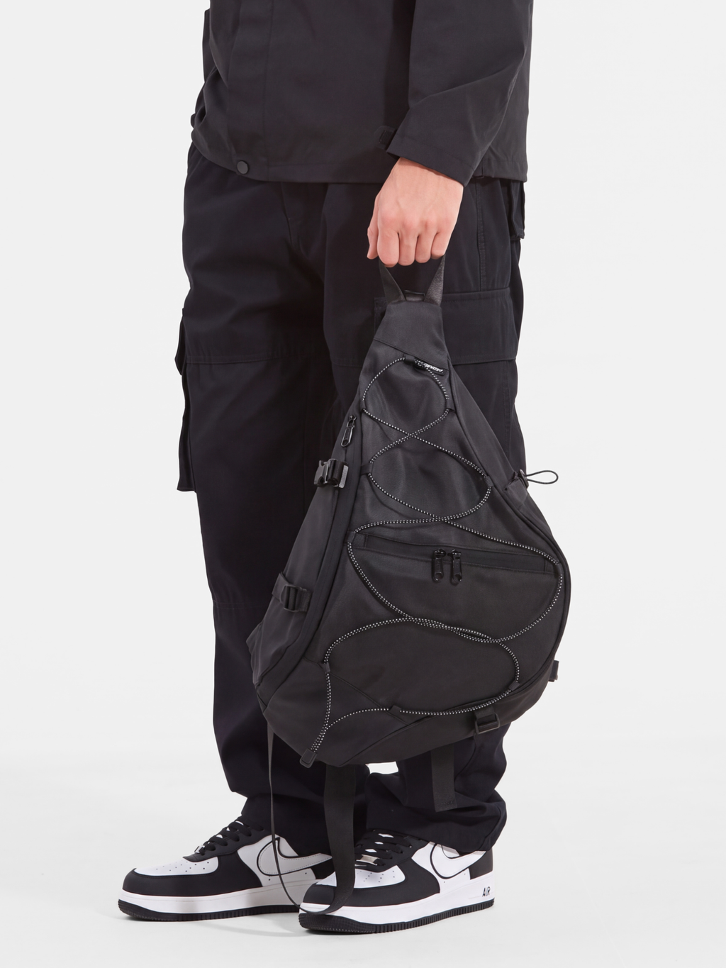 Multi-Compartment Water-Repellent Crossbody Bag