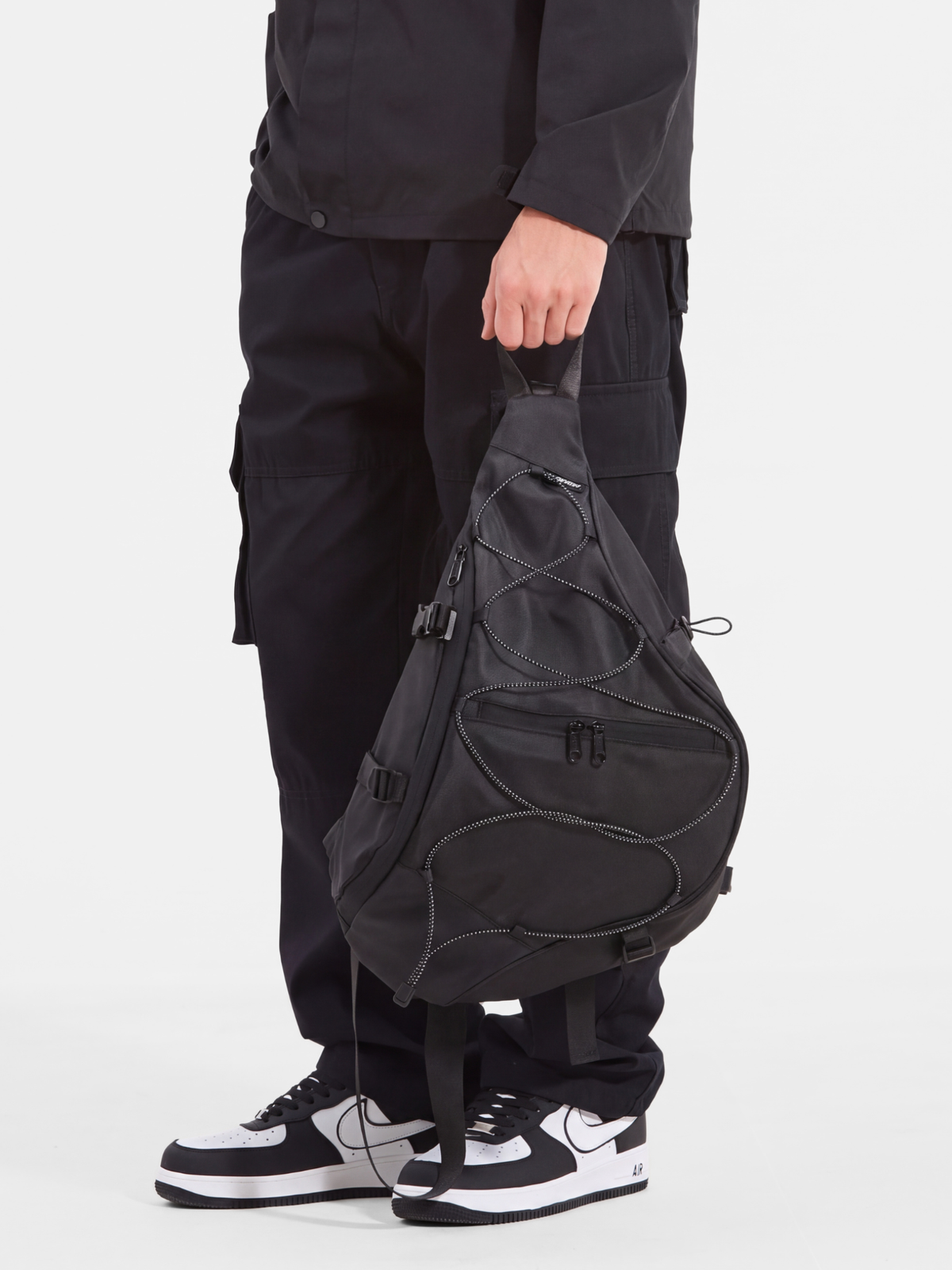 Multi-Compartment Water-Repellent Crossbody Bag