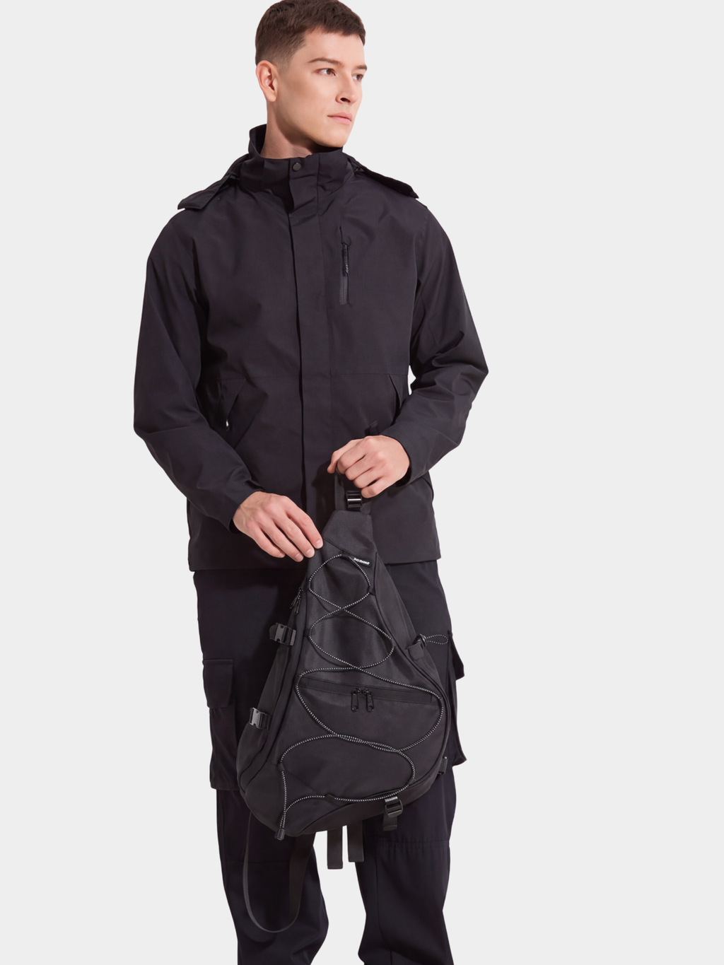 Multi-Compartment Water-Repellent Crossbody Bag