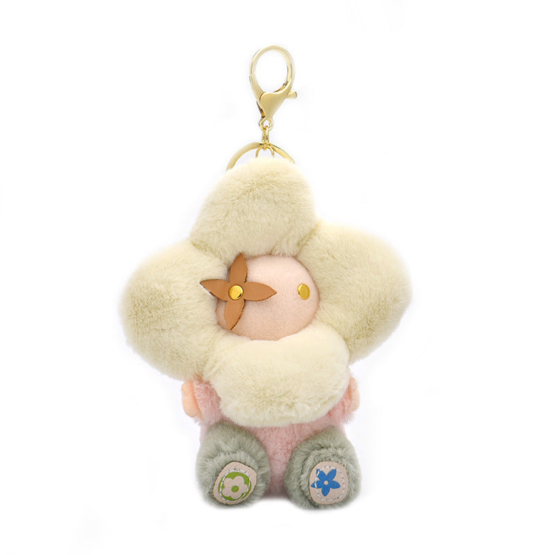Cute Sunflower Plush Keychain – Vivian Doll Bag Charm for Women, Car & Backpack Decoration