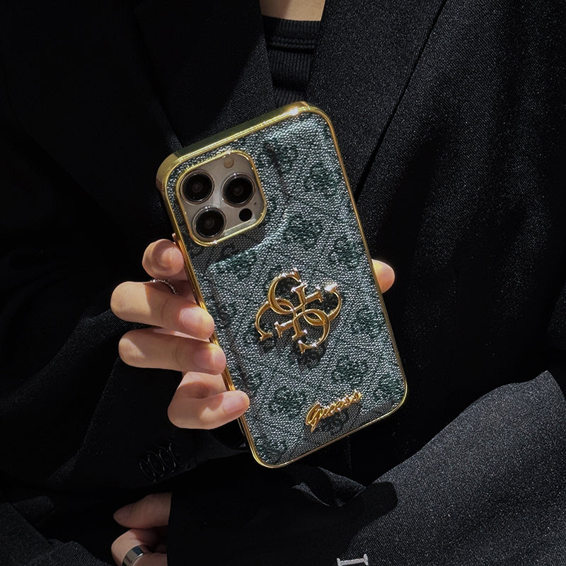 Gue Gold Logo Læder iPhone etui