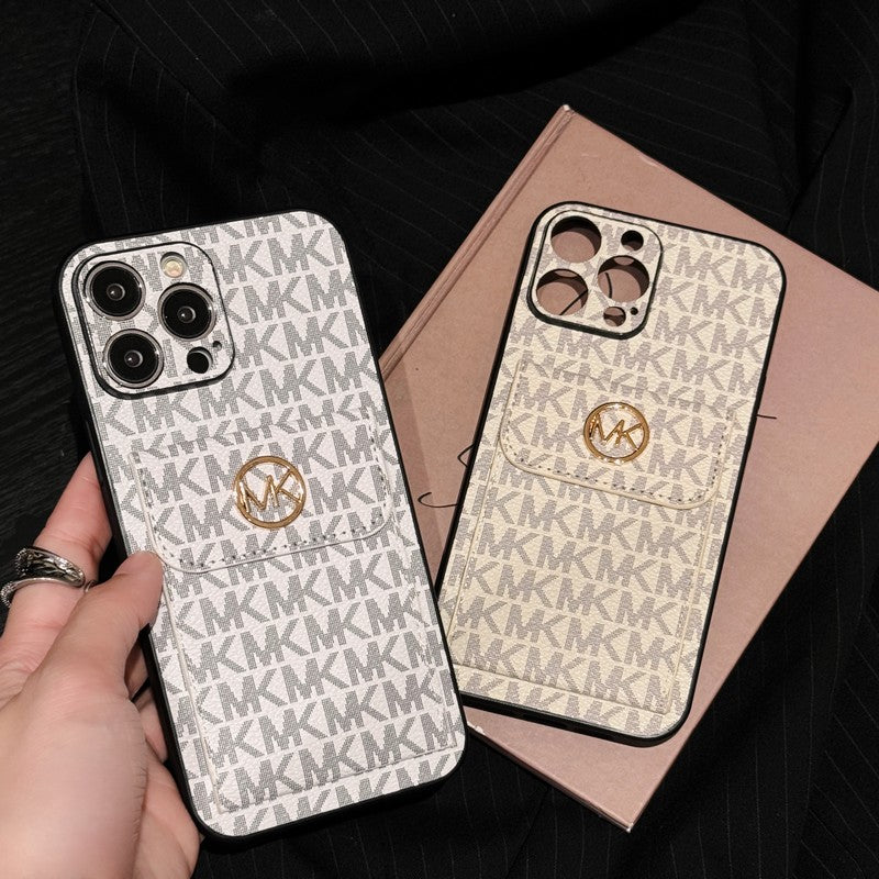 MK カードバッグ ゴールド iPhone ケース