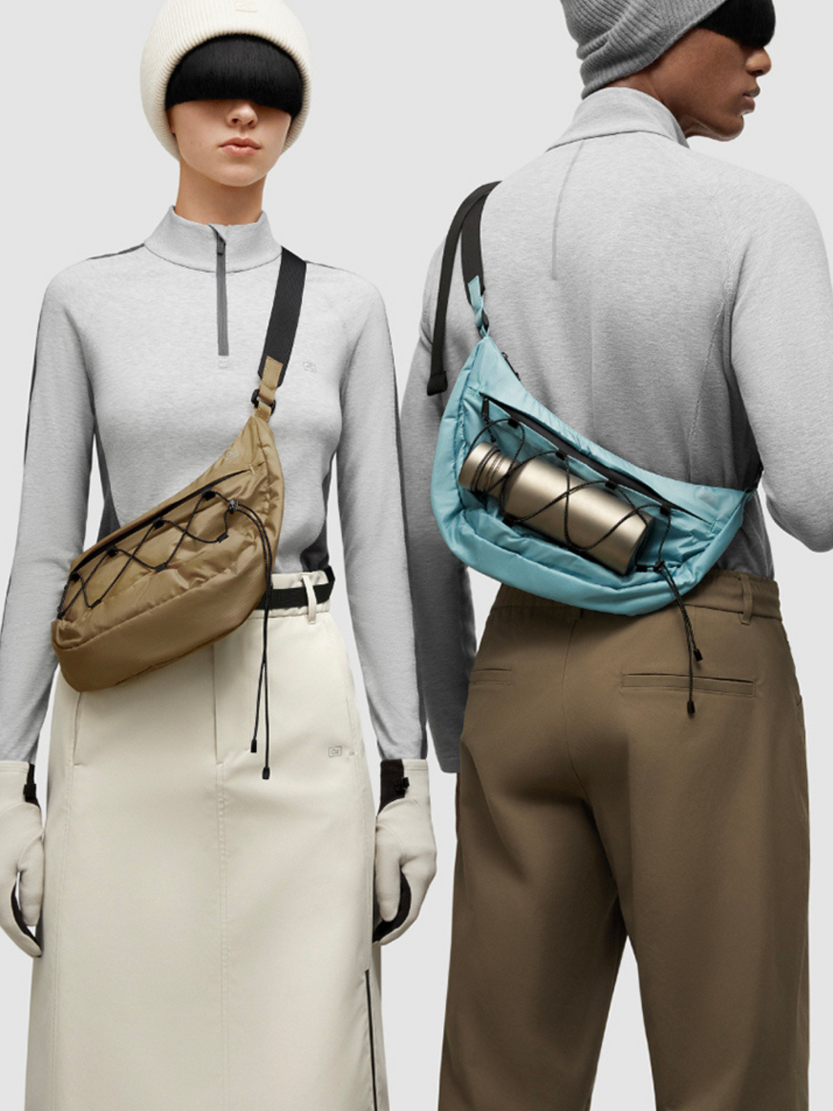 Portable Crescent Canvas Crossbody Waist Bag