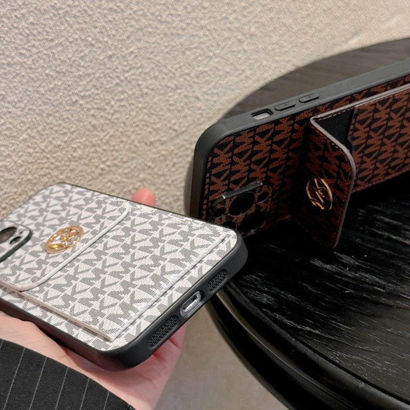 MK カードバッグ ゴールド iPhone ケース