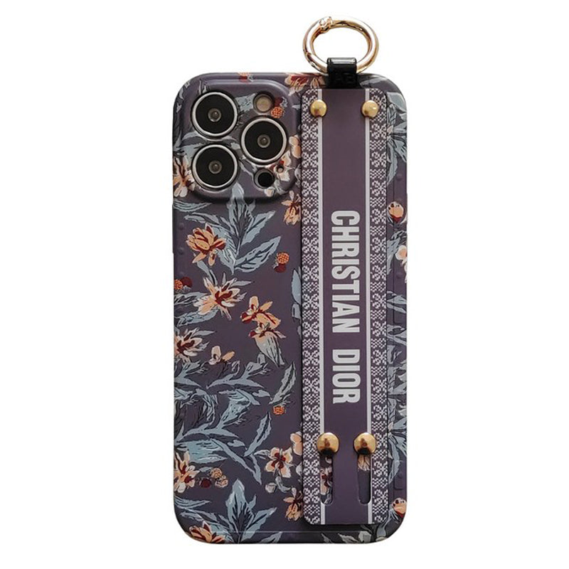 CD 퍼플 & 화이트 손목 밴드 아이폰 케이스