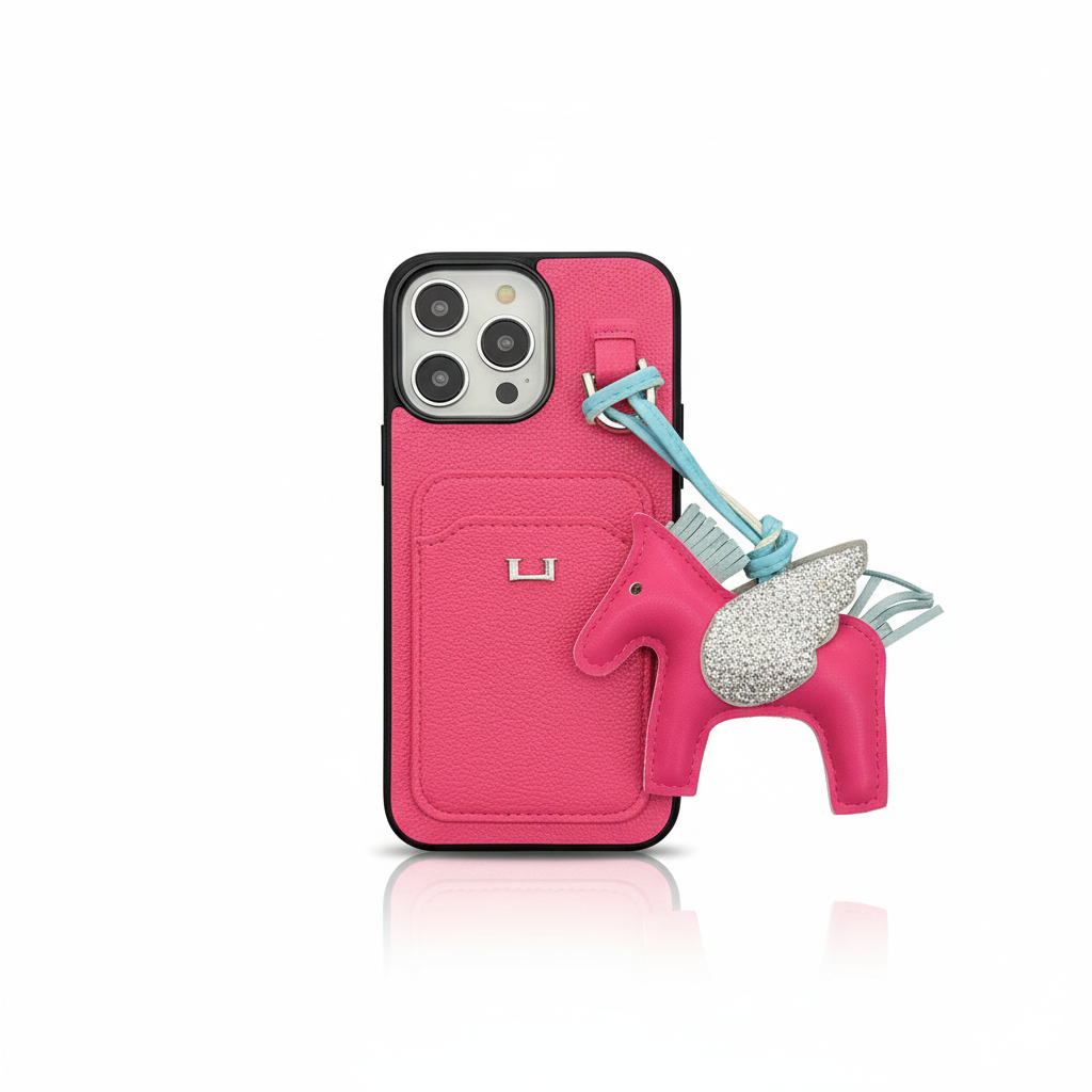 2025Nueva llegada &nbsp;Funda de cuero con colgante para iPhone con tarjetero H