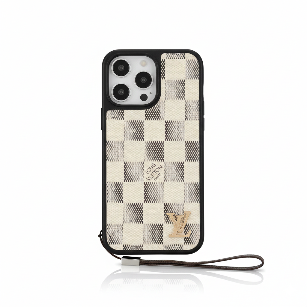 루 블랙 & 화이트 핸드 체인 아이폰 케이스