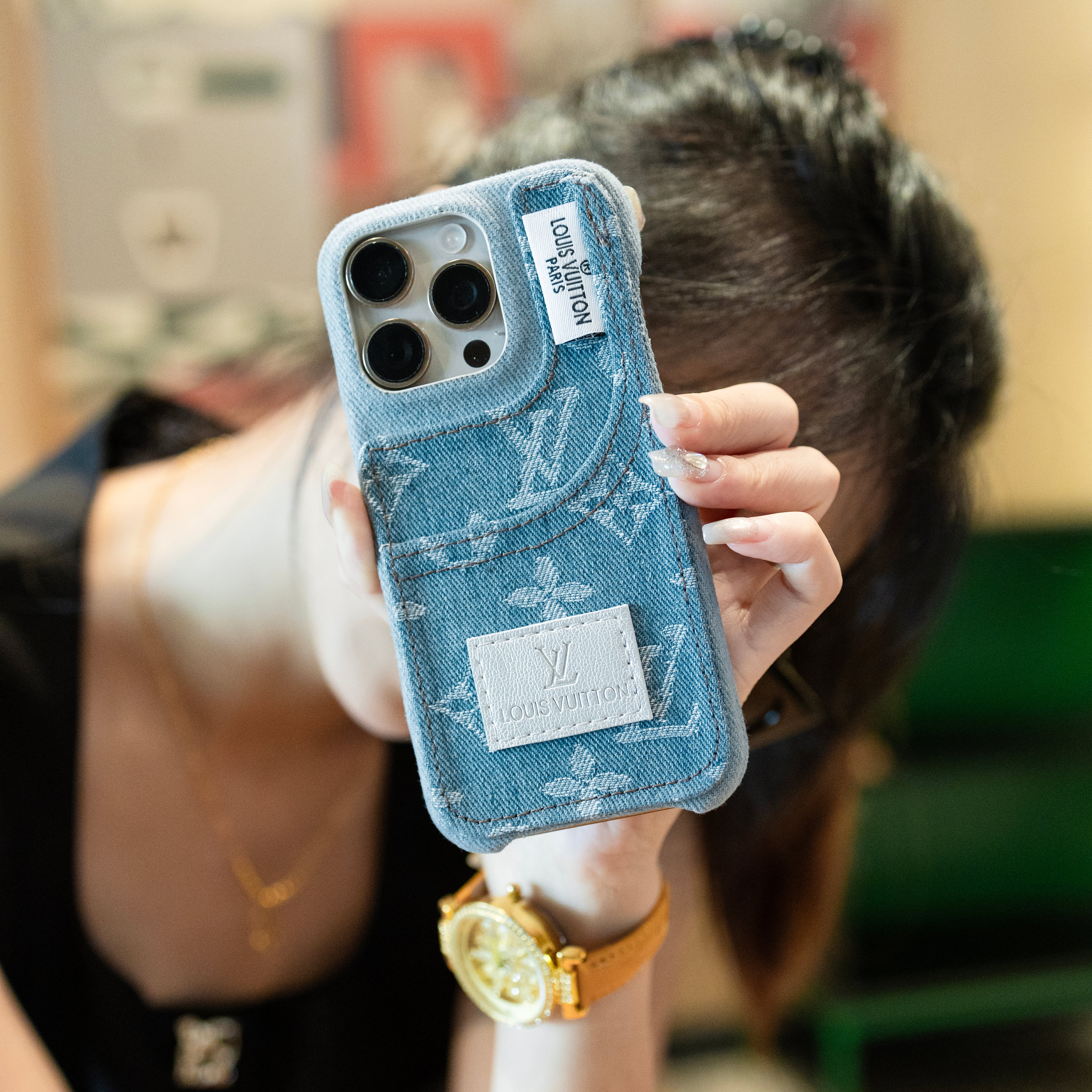 Distinctive denim fashion iPhone Case