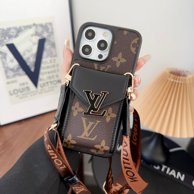 Bolso Lou Card con cadena de cinco colores Funda y vinilo para iPhone