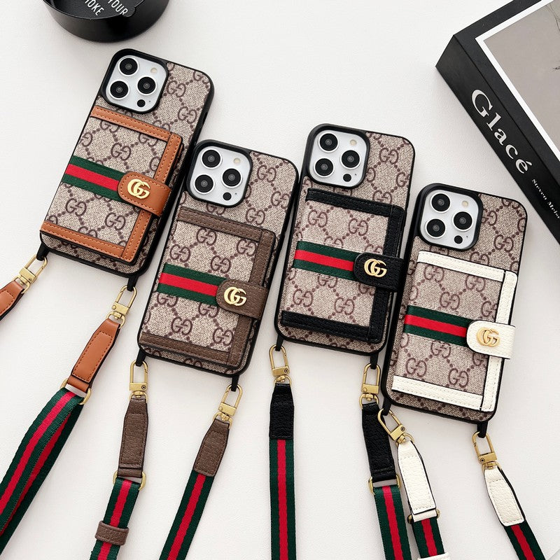 GG 카드 백 체인 클래식 아이폰 케이스