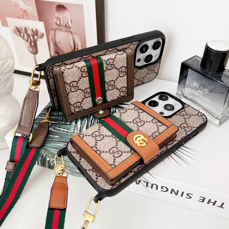GG 카드 백 체인 클래식 아이폰 케이스