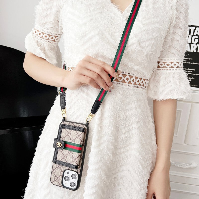 GG 카드 백 체인 클래식 아이폰 케이스