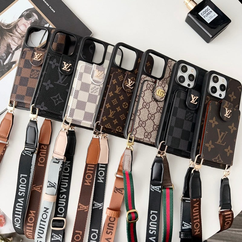 GG Card Bag Crossbody Chain iPhone Fodral