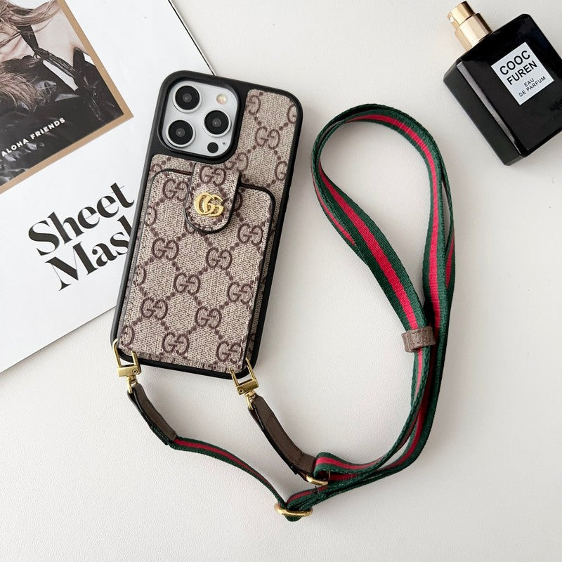 GG Card Bag Crossbody Chain iPhone Fodral