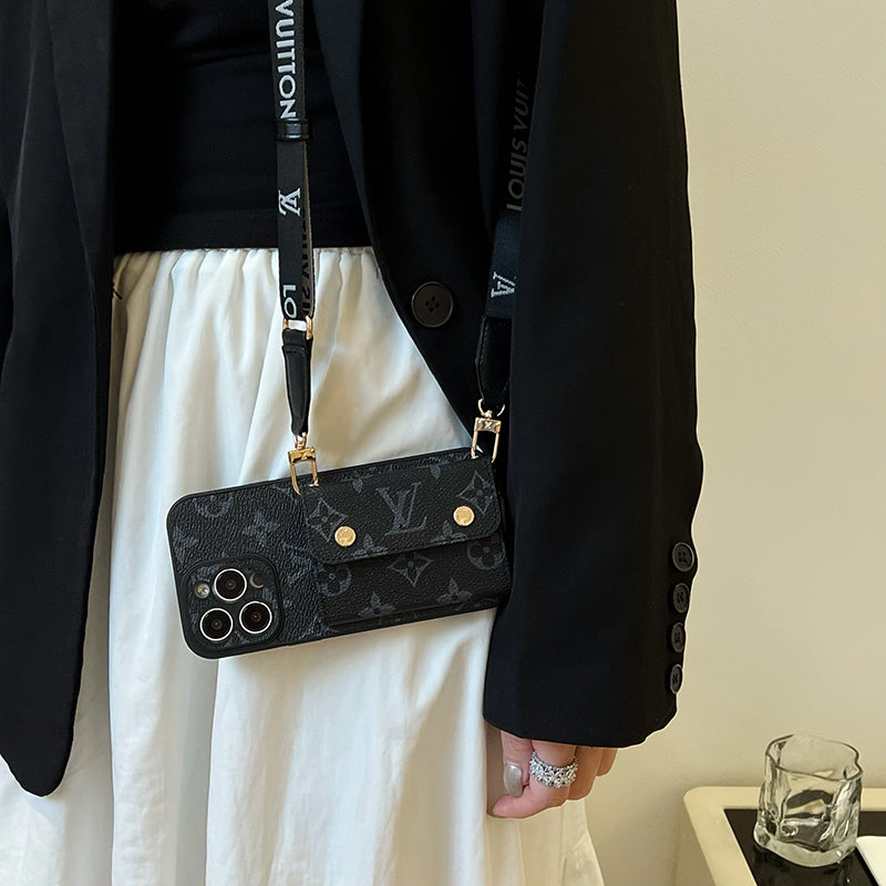 루 카드 백 체인 블랙 아이폰 케이스