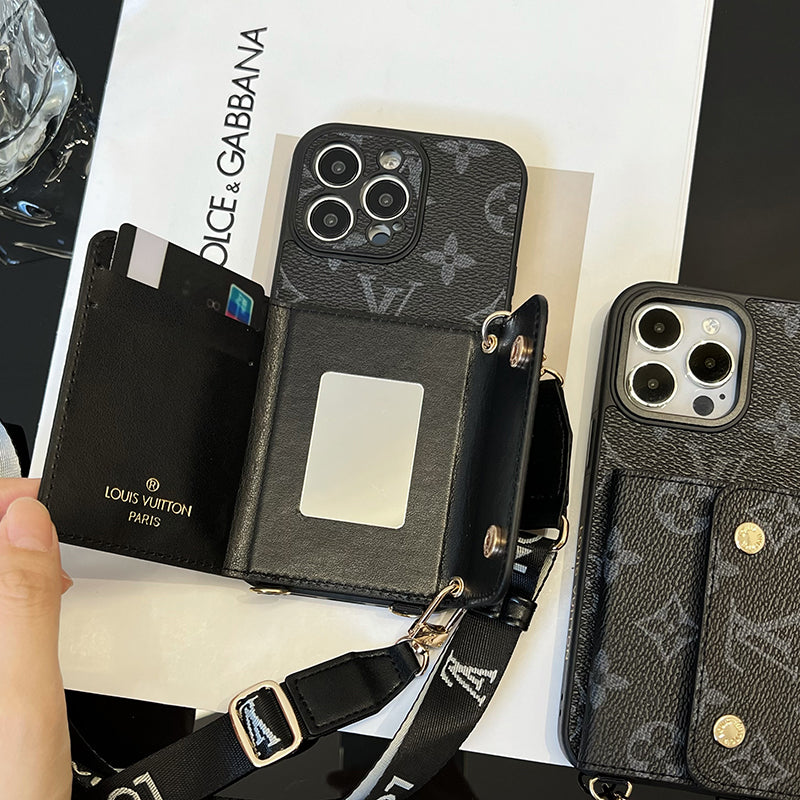 루 카드 백 체인 블랙 아이폰 케이스