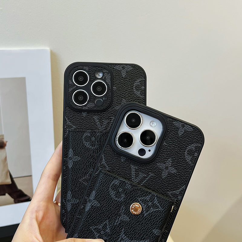 루 카드 백 체인 블랙 아이폰 케이스