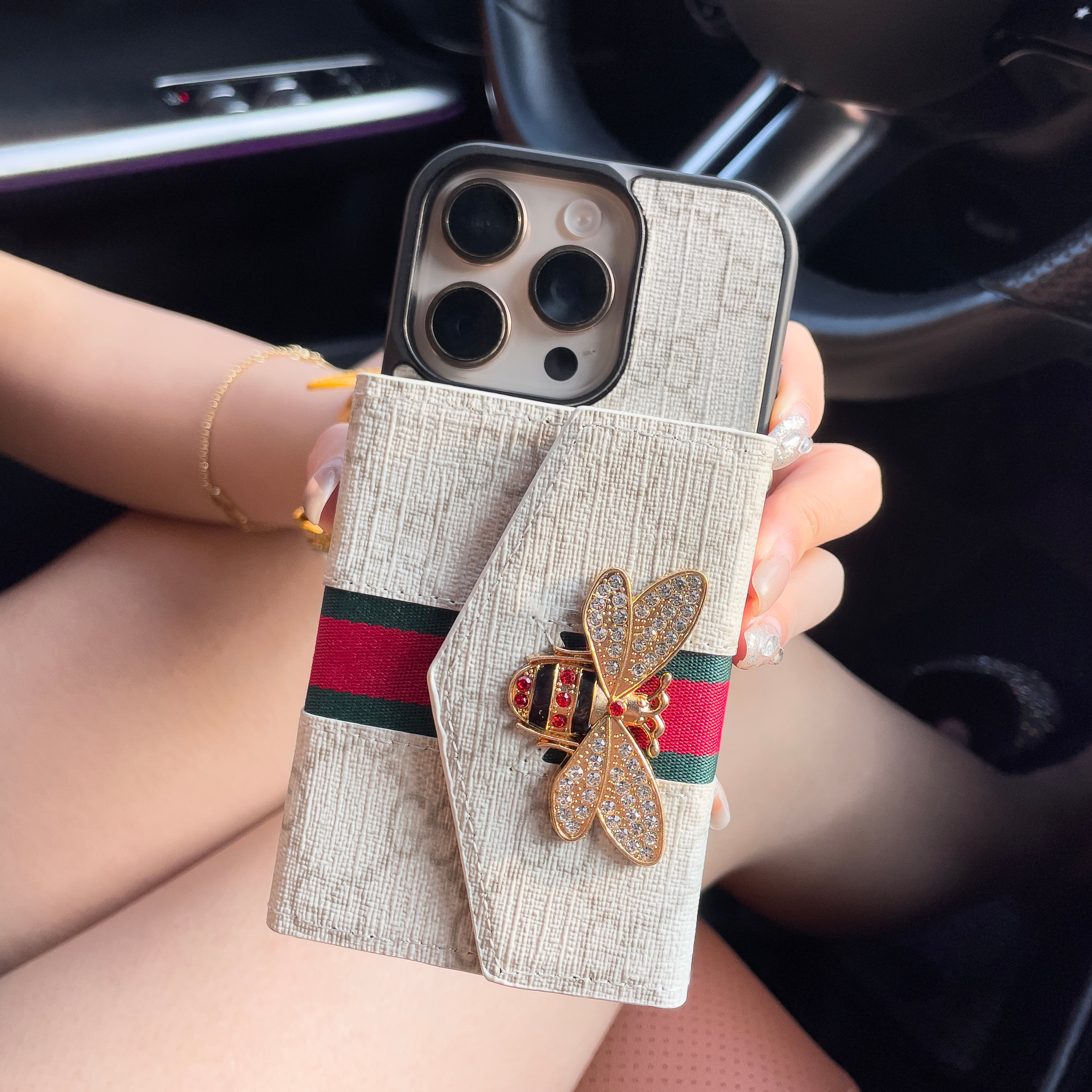 GG Advanced Crossbody iPhone Case with Card Holder & Shoulder Strap