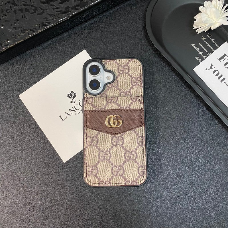 Custodia per iPhone con custodia per carte GG