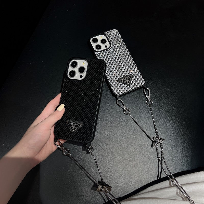 Pra 크로스바디 크리스탈 아이폰 케이스