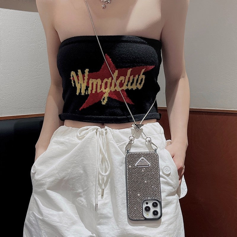 Pra 크로스바디 크리스탈 아이폰 케이스