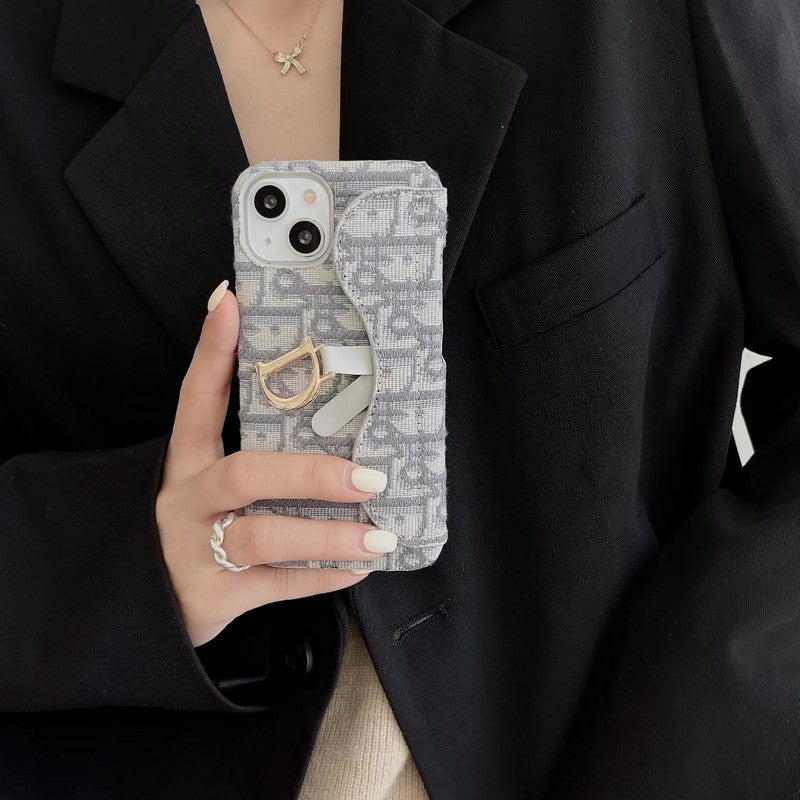 سي دي بلاك & جراب iPhone من القماش الرمادي